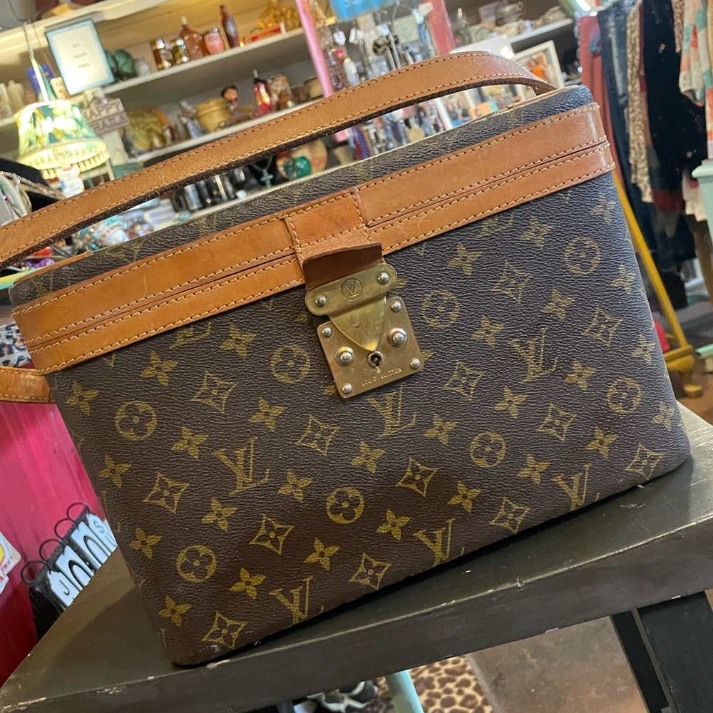 Louis Vuitton train case, cosmetic case, vintage